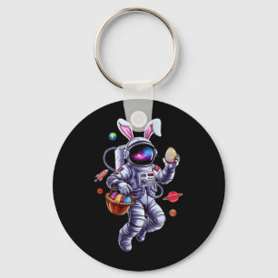 Space Astronaut Bunny Easter Eggs Basket Cute Key Ring