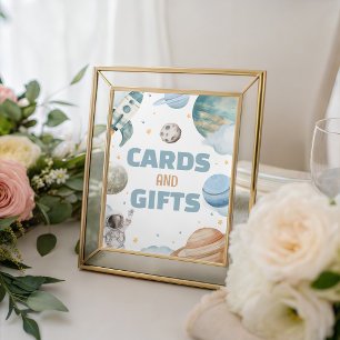Space Astronaut Cards Gifts Table Sign 8x10