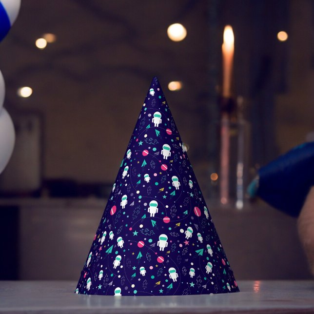 Space Astronaut Cartoon Pattern Party Hat (planet astronaut Paper party hat, Kids,adults,party birthday hat,Baby Shower,wedding,celebration hat)