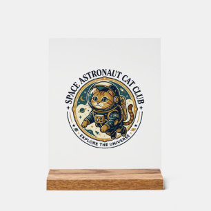 Space Astronaut Cat Cat Dad Gift Idea - Space Astr Acrylic Sign