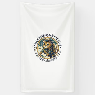 Space Astronaut Cat Cat Dad Gift Idea - Space Astr Banner
