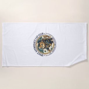 Space Astronaut Cat Cat Dad Gift Idea - Space Astr Beach Towel