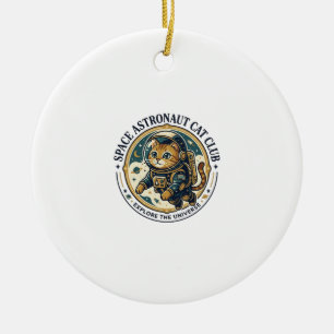 Space Astronaut Cat Cat Dad Gift Idea - Space Astr Ceramic Tree Decoration