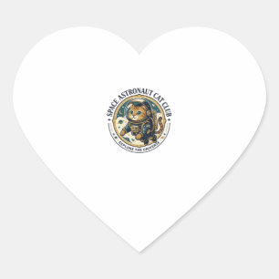Space Astronaut Cat Cat Dad Gift Idea - Space Astr Heart Sticker