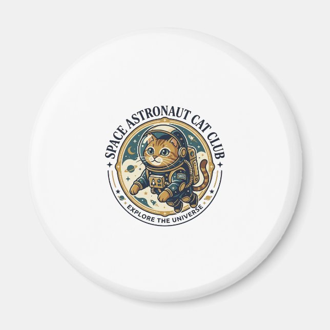 Space Astronaut Cat Cat Dad Gift Idea - Space Astr Magnet (Front)
