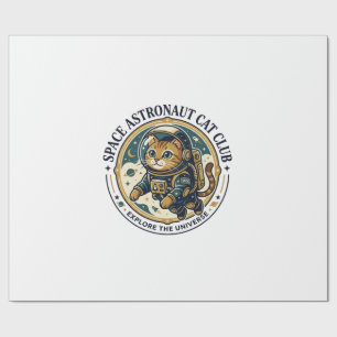 Space Astronaut Cat Cat Dad Gift Idea - Space Astr Wrapping Paper