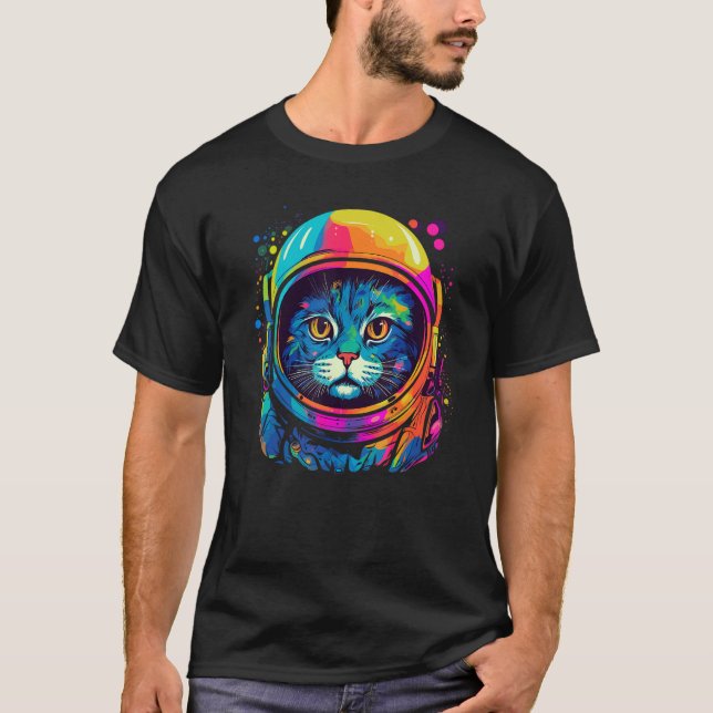 Space Astronaut Cat  Men Women Kids Space Cat T-Shirt (Front)