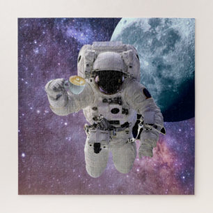 Space, Astronaut, Coffee Lover Puzzle