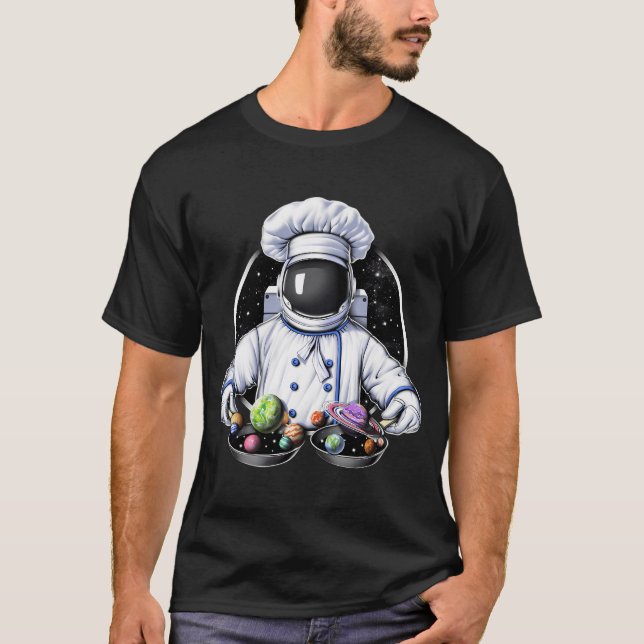 Space Astronaut Cooking T-Shirt (Front)