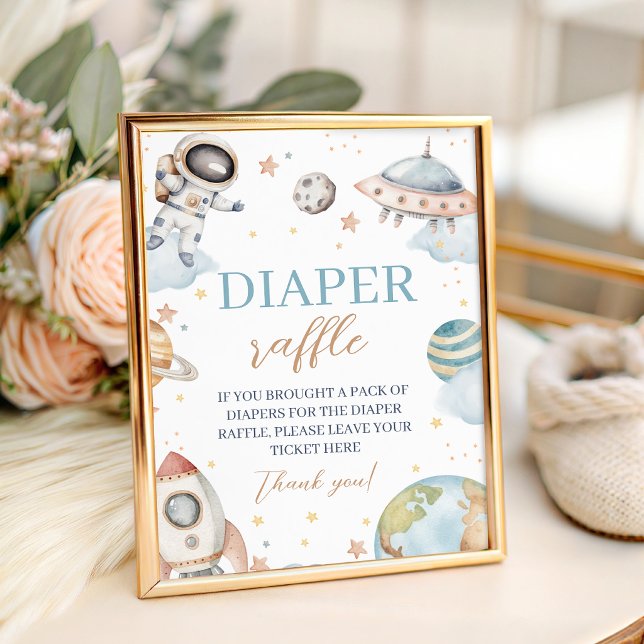 Space Astronaut Diaper Raffle Sign 8x10 (Creator Uploaded)