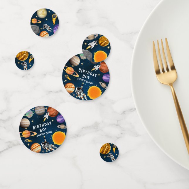 Space Astronaut First Birthday Party Confetti (Group)