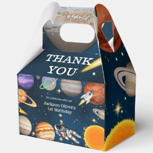 Space Astronaut First Birthday Party Favour Box