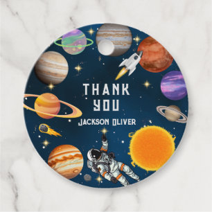 Space Astronaut First Birthday Party Favour Tags