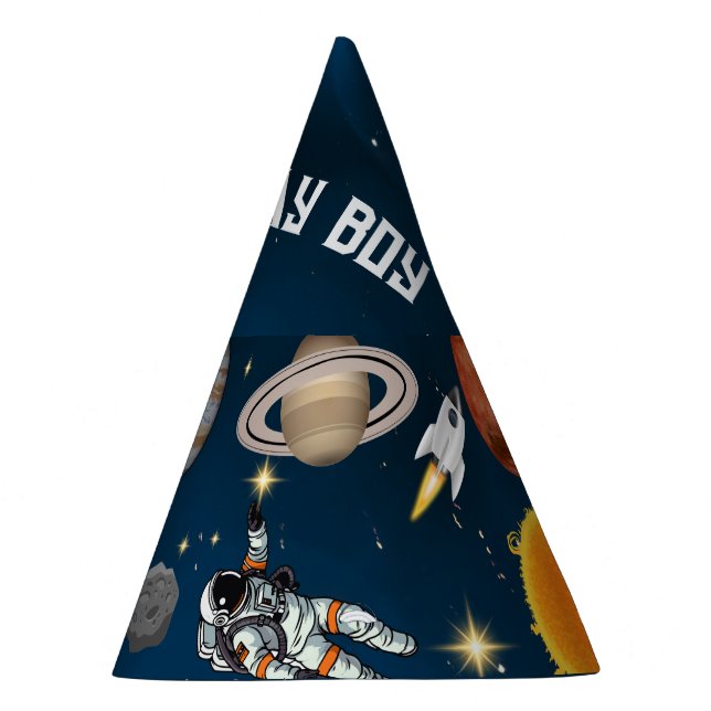 Space Astronaut First Birthday Party Hat (Right)