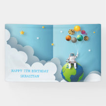 Space Astronaut galaxy planets 1st Birthday Party