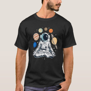 Space Astronaut Juggling Solar System Planets Zen T-Shirt