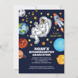 Space Astronaut Kindergarten Graduation Invitation