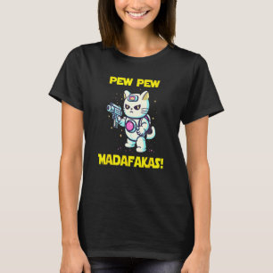 Space Astronaut Pew Madafakas Maneki Neko Cat 2 T-Shirt