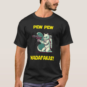 Space Astronaut Pew Madafakas Manx Cat 1 T-Shirt