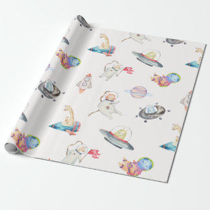 Space Astronaut Planet  Wrapping Paper