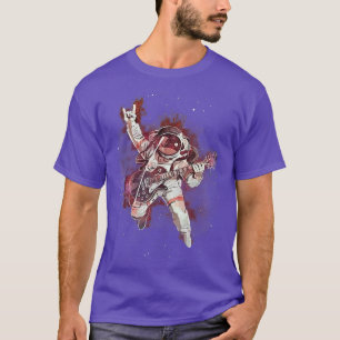 Space Astronaut Playing Guitar Astronomy Electric T-Shirt