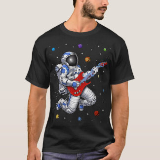 Space Astronaut Playing Guitar T-Shirt