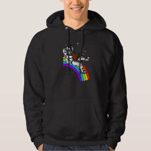 Space Astronaut Reading Book Librarian Science Fic Hoodie