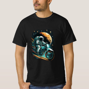 space astronaut ride to bike t-shirt design