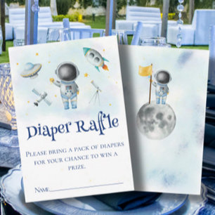 Space Astronaut rocket Diaper Raffle Baby Shower Enclosure Card