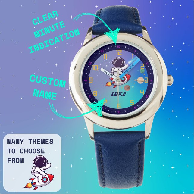 Space Astronaut Rocket Kids Learning To Tell Time Watch (Creator Uploaded)