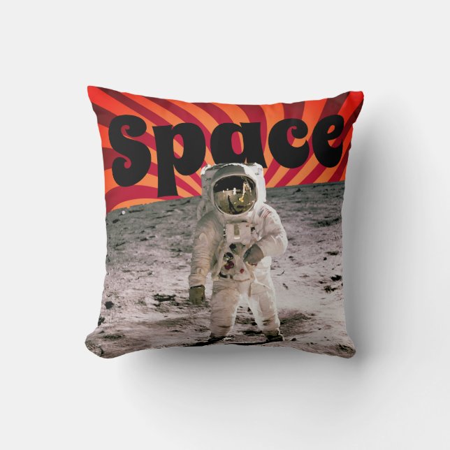 Space astronaut spiral vintage apollo 11 mission cushion (Front)