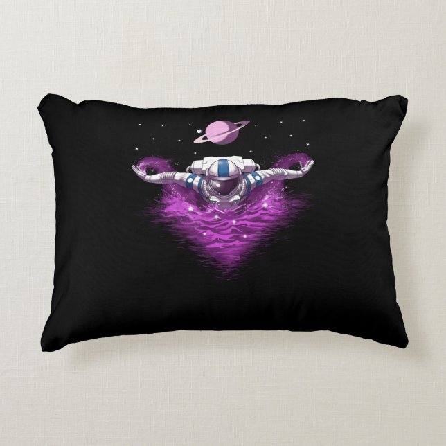 Space Astronaut Swimmer Decorative Cushion (Front)
