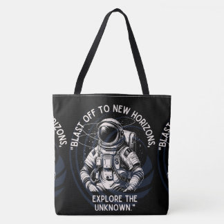 SPACE, ASTRONAUT, UFO, ROCKETSHIPS,UNIVERSE TOTE BAG