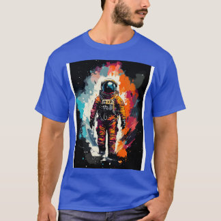 Space Astronaut Watercolor Painting Abstract Art T-Shirt