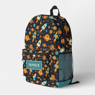 Space Astronaut with Name Printed Backpack