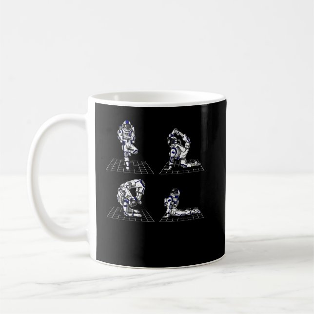 Space Astronaut Yoga Poses Coffee Mug (Left)