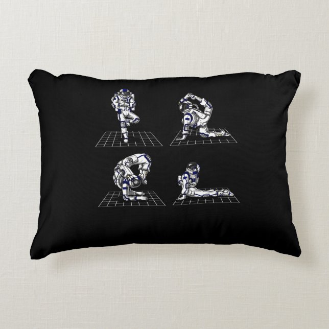 Space Astronaut Yoga Poses Decorative Cushion (Front)