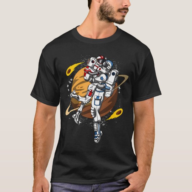 Space Astronauts Couple T-Shirt (Front)