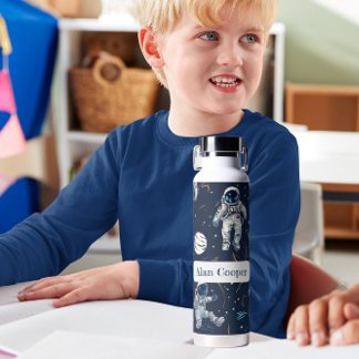 Space Astronauts Stars & Planets Custom Kids'  Water Bottle