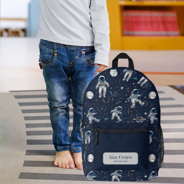 Space Astronauts Stars & Planets Kids' Printed Backpack (Creator Uploaded)