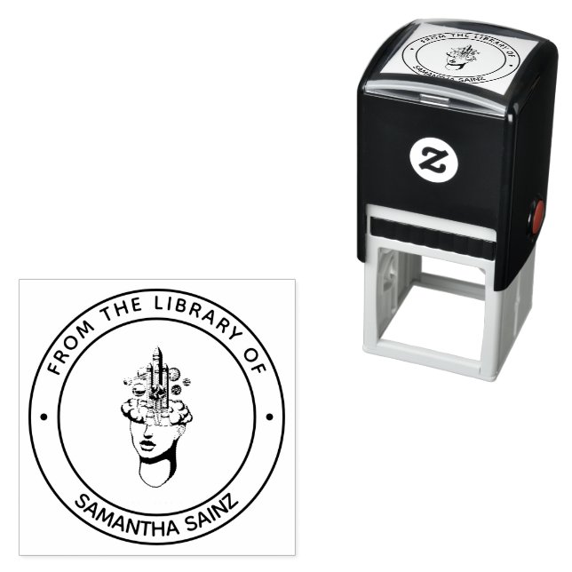 Space Astronomy Rocket From the Library Of Book Self-inking Stamp (In Situ)