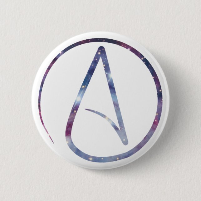 Space Atheist Symbol 6 Cm Round Badge (Front)