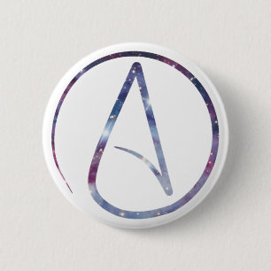 Space Atheist Symbol 6 Cm Round Badge