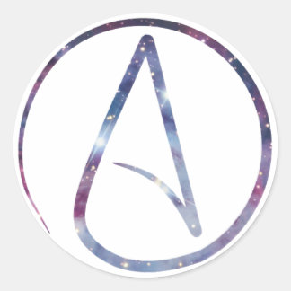 Space Atheist Symbol Classic Round Sticker