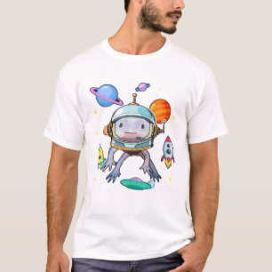 Space Axolotl Cute Mexican Walking Fish Salamander T-Shirt