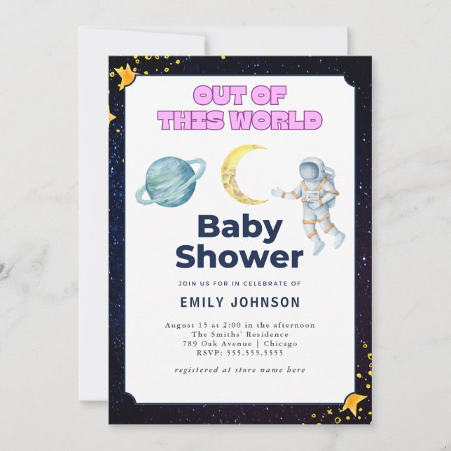 Space Baby Shower Invitation (Front)