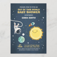 Space Baby Shower Invitation Out of this world