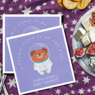 Space Baby Shower, Teddy Bear, Cosmic Cutie Napkin