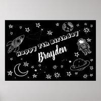 Space Backdrop Space Out of the world party sign