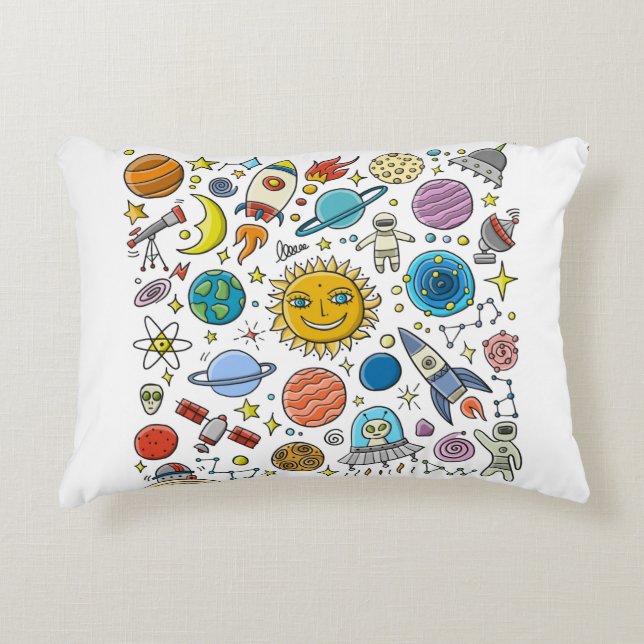 Space Background. Planets of the solar system. Roc Decorative Cushion (Front)